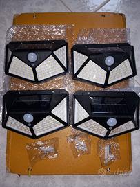 4 Faretti solari sensore movimento crepuscolare