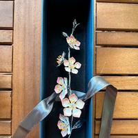 Decorazione floreale smaltata vintage argento 925