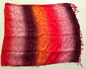 Stola donna in viscosa Jacquard - Colori caldi