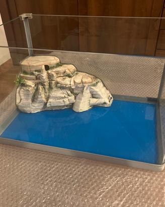 Acquario/tartarughiera con isola