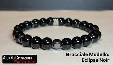 Bracciale modello Eclipse Noir pietre & acciaio