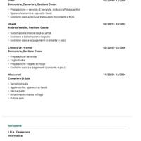 Banconista, cassiera, cameriera