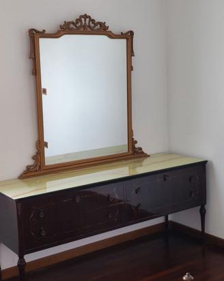 Cassettiera VINTAGE con cornice in legno dorata