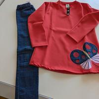 Completo maglietta e leggings jeans Deno Kids