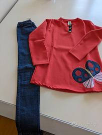 Completo maglietta e leggings jeans Deno Kids