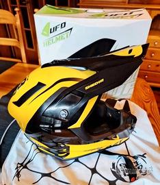 casco moto Ufo quiver shedir giallo nero tg. M