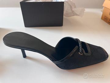 Gucci mule vintage monogram GG nere