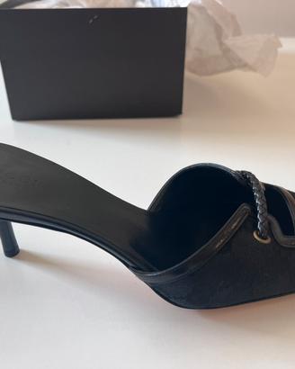 Gucci mule vintage monogram GG nere