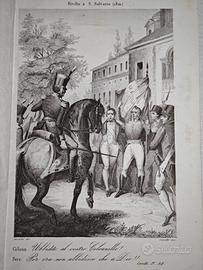 Antica Incisione Moti Rivoluzionari 1821 Piemonte 