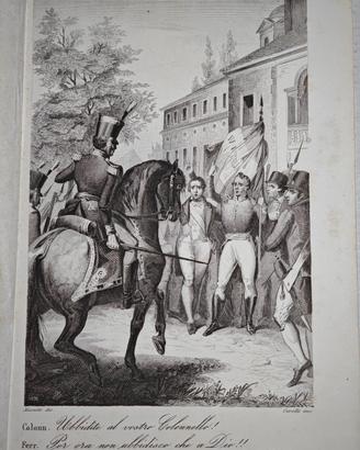 Antica Incisione Moti Rivoluzionari 1821 Piemonte 
