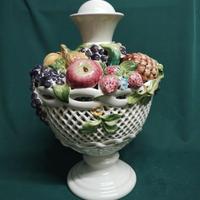 Base lampada in ceramica dipinta a mano