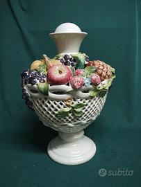 Base lampada in ceramica dipinta a mano