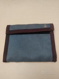 Portafoglio vintage anni '90 nylon azzurro blu