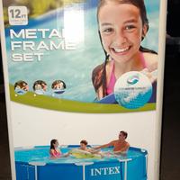 Piscina intex metal frame rotonda  3,66 × 0,76