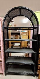 Libreria in rattan e paglia di vienna 