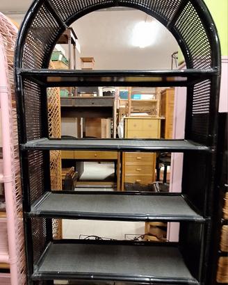 Libreria in rattan e paglia di vienna 