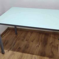 Tavolo in vetro temperato e metallo target 120x80h