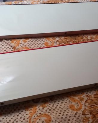 2 mensole in legno bianco con bordo arrotondato 
