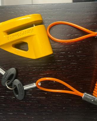 Bloccadisco Kryptonite per moto e scooter con cavo
