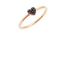 Dodo anello oro rosa e diamanti neri