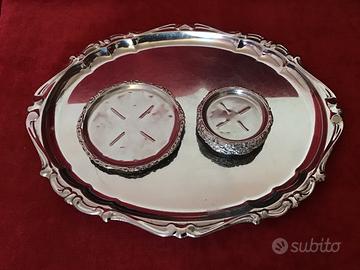 Vassoio/ sottobicchieri vintage acciaio