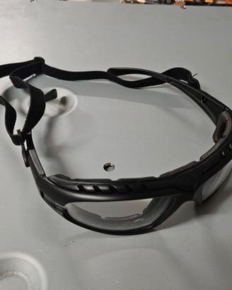 occhiali protettivi trasparenti con fascia elastic