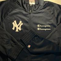 Felpa con zip Champion x MLB logo New York Yankees