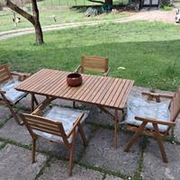 Set tavolo per 6 persone con 4 sedie e cuscini