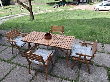 Set tavolo per 6 persone con 4 sedie e cuscini