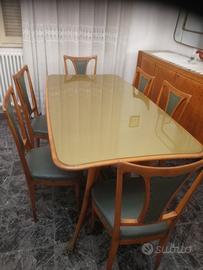 tavolo + 6 sedie anni 40