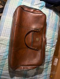 Borsa da viaggio vintage in vera pelle nabuk