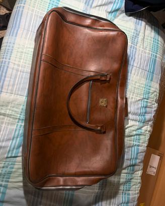 Borsa da viaggio vintage in vera pelle nabuk