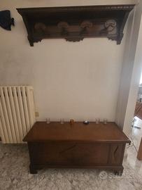 Mensola antica intagliata + cassapanca