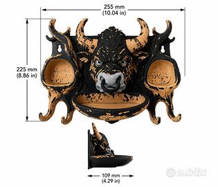 Organizer da parete Toro 3D con ganci per chiavi