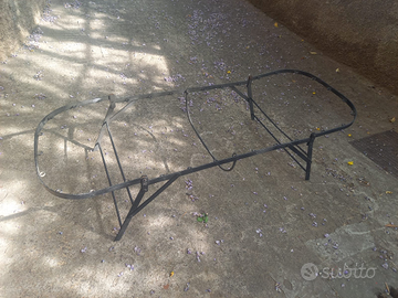 Antica brandina pieghevole in ferro battuto