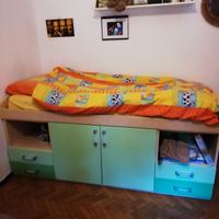 Letto una piazza legno
