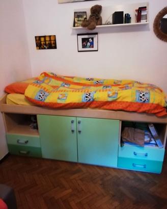 Letto una piazza legno