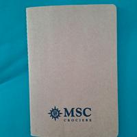 Taccuino promozionale con il logo di MSC Crociere.