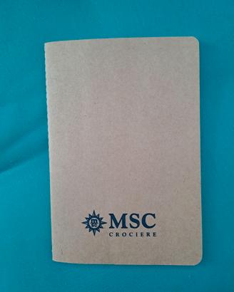 Taccuino promozionale con il logo di MSC Crociere.