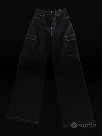 Pantalone nero con cuciture - Tally Wejil
