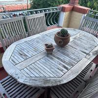 tavolo e sedie in teak