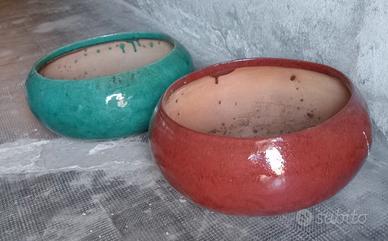 vaso tornito a mano in terracotta smaltata