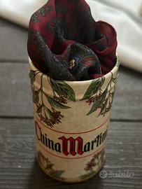 Foulard Vintage con Scatola Latta Martini Anni 70