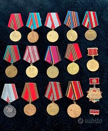 Lotto 15 Medaglie Originali Veterano URSS Vintage
