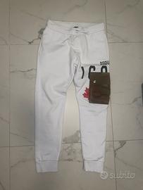 Pantalone tuta bianco icon dsquared2