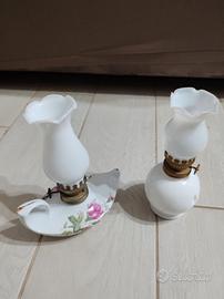 LAMPADA PETROLIO / OLIO in porcellana VINTAGE 