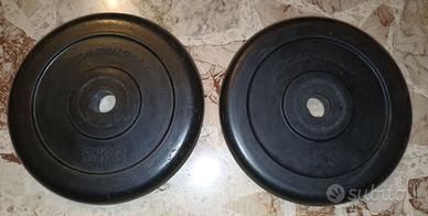 2 Dischi 5 kg Carnielli Gommati palestra sport