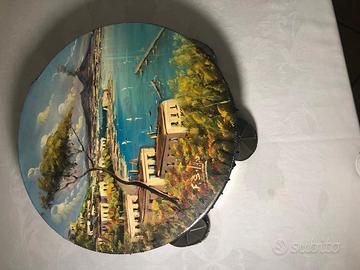 Tamburello decorativo dipinto a mano 