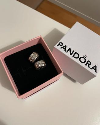 Pandora Due Clip Fascia Di Cuori Originale
