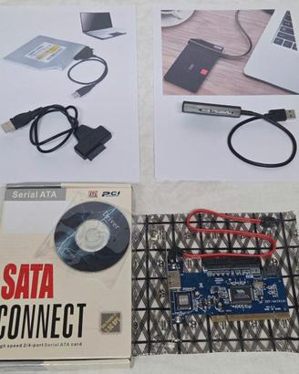 Lotto 3 Accessori PC: Adattatori e Controller SATA